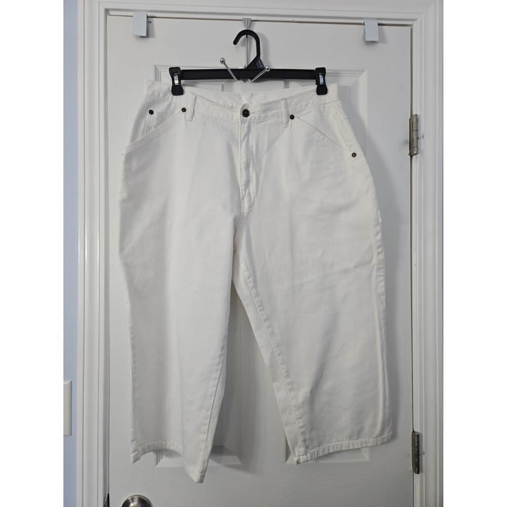 Mainstreet Blues Cargo Capri Denim White Jeans Size 18W